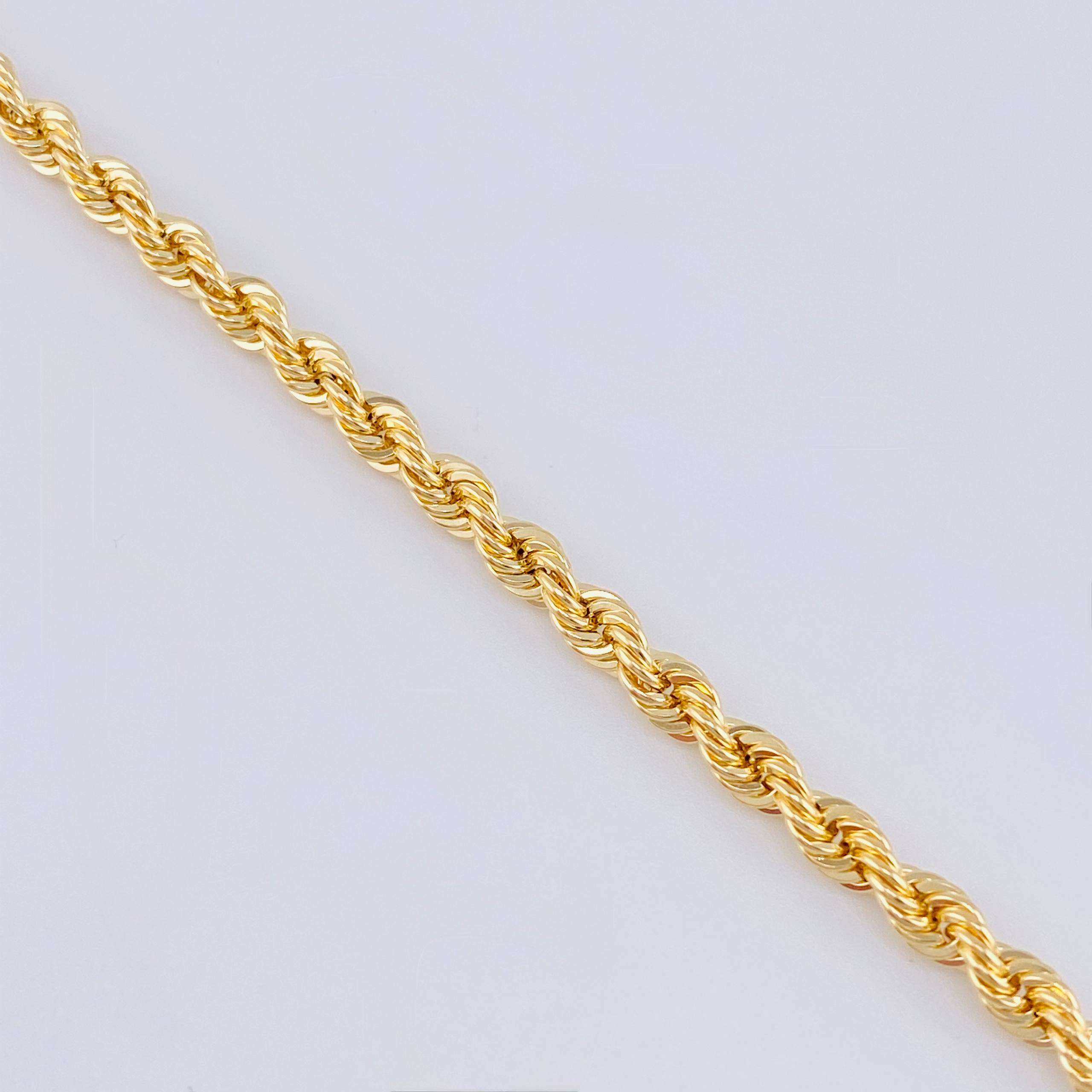 Rope Bracelet 3.75gr / 8 1/4 in / 3.8mm Yellow Gold +3 18K
