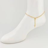 Tobillera Denario Virgen Milagrosa Cruz Cristo 4 g / 10 3/4 in / 4 mm - 3 mm Oro Amarillo 18K