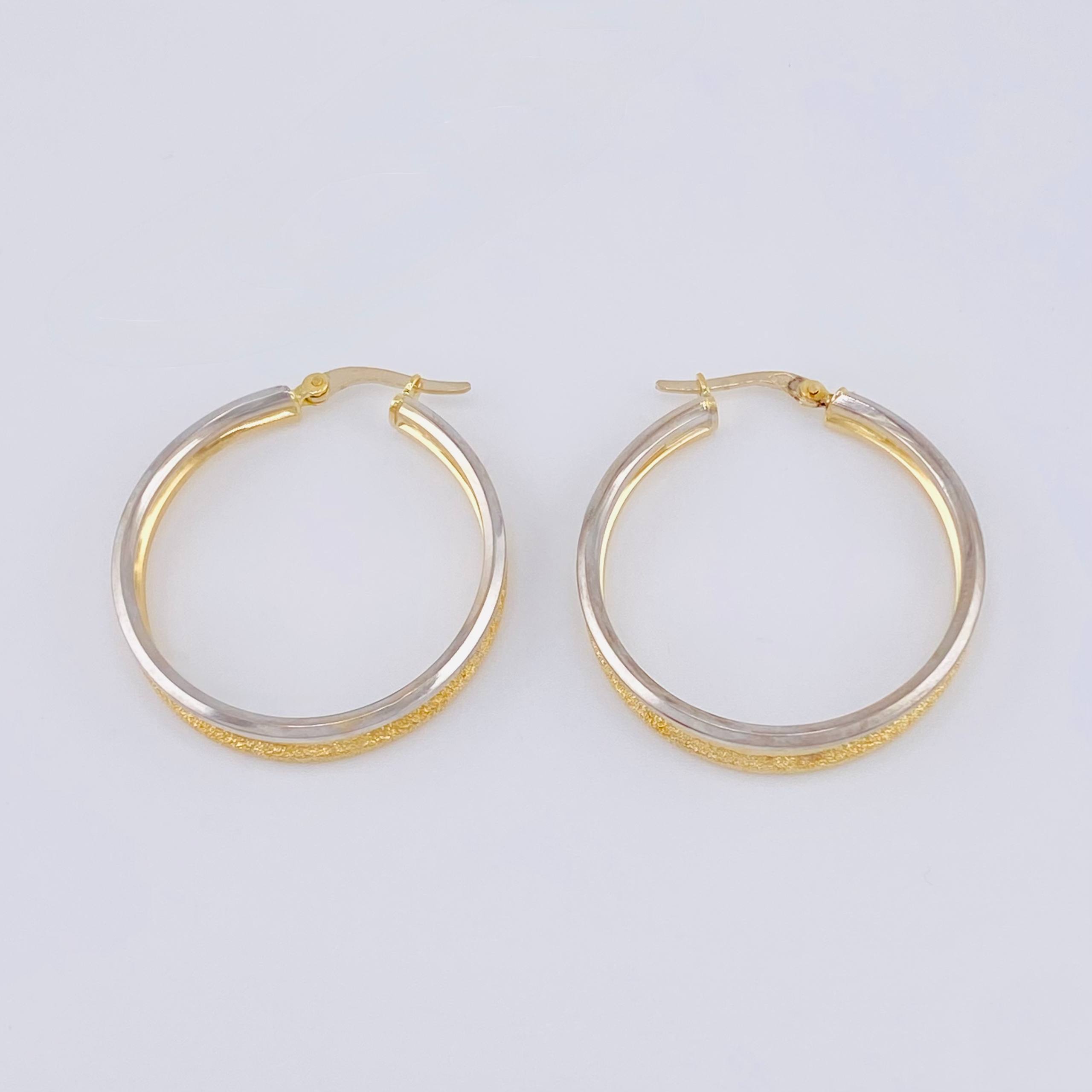 Candongas Jessi 3.75 g / 1 1/4 in Dos Oros Amarillo Blanco 18K