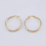 Candongas Jessi 3.75 g / 1 1/4 in Dos Oros Amarillo Blanco 18K