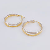 Candongas Jessi 3.75 g / 1 1/4 in Dos Oros Amarillo Blanco 18K