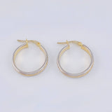 Hoop Earrings Carril Scaled 2.25 g / 3/4 in Two Golds Yellow White 18K