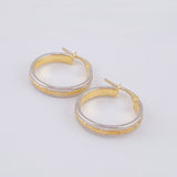 Candongas Carril Escamada 2.25 g / 3/4 in Dos Oros Amarillo Blanco 18K