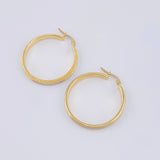 Candongas Carril Escamada 3.2 g / 1 1/4 in Dos Oros Amarillo Blanco 18K