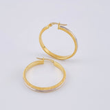 Candongas Carril Escamada 3.2 g / 1 1/4 in Dos Oros Amarillo Blanco 18K