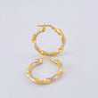 Hoop Earrings Ferchi Spiral 3.45 g / 1 1/4 in Two Golds Yellow White 18K