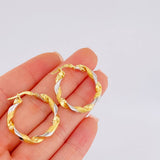 Hoop Earrings Ferchi Spiral 3.45 g / 1 1/4 in Two Golds Yellow White 18K