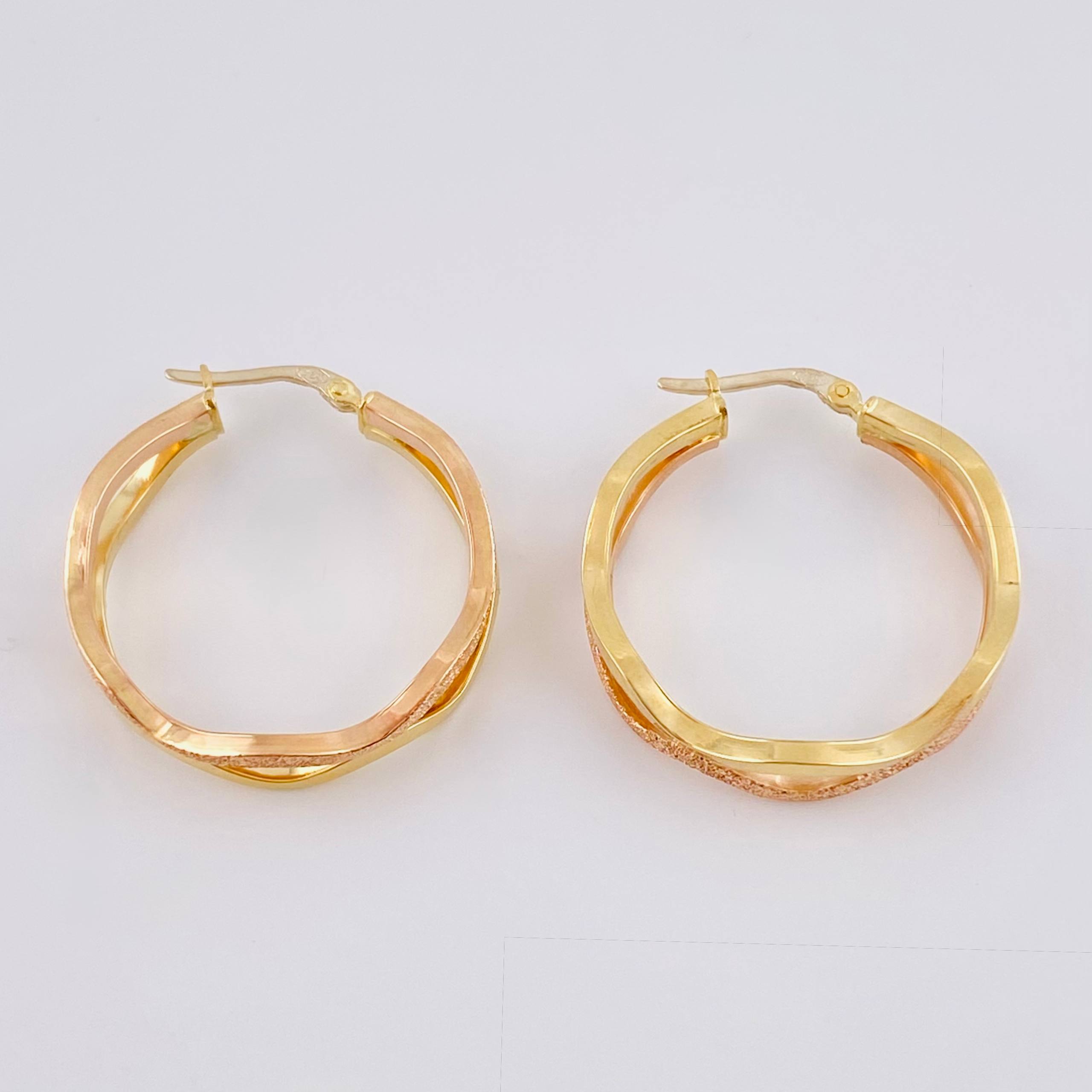 Candongas Infi 4.05 g / 1 1/4 in Dos Oros Amarillo Rosa 18K