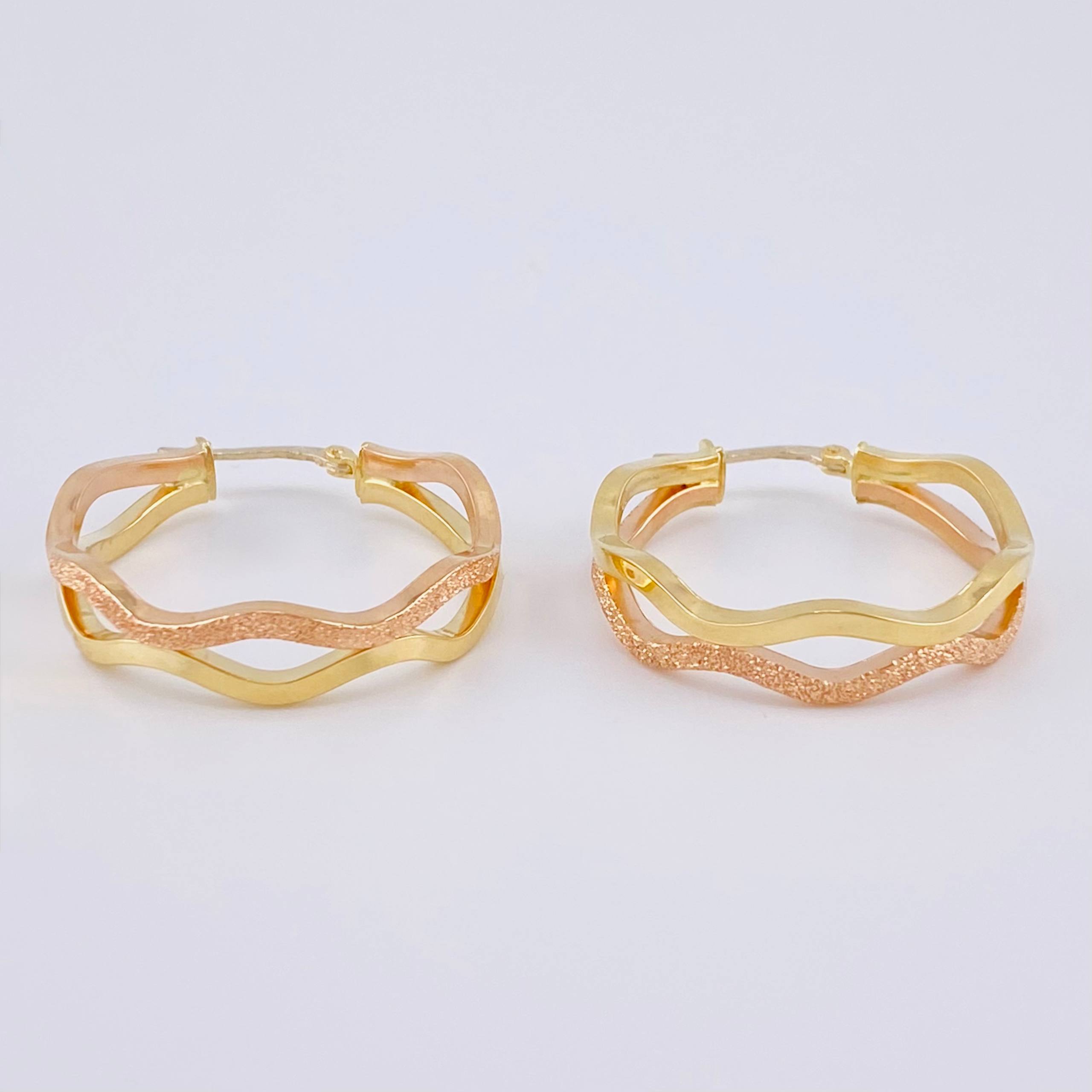 Candongas Infi 4.05 g / 1 1/4 in Dos Oros Amarillo Rosa 18K