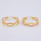 Candongas Infi 4.05 g / 1 1/4 in Dos Oros Amarillo Rosa 18K