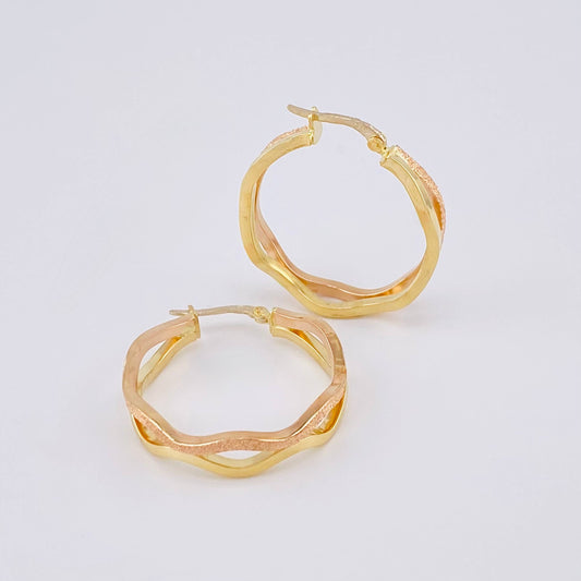 Candongas Infi 4.05 g / 1 1/4 in Dos Oros Amarillo Rosa 18K