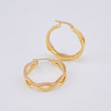 Candongas Infi 4.05 g / 1 1/4 in Dos Oros Amarillo Rosa 18K