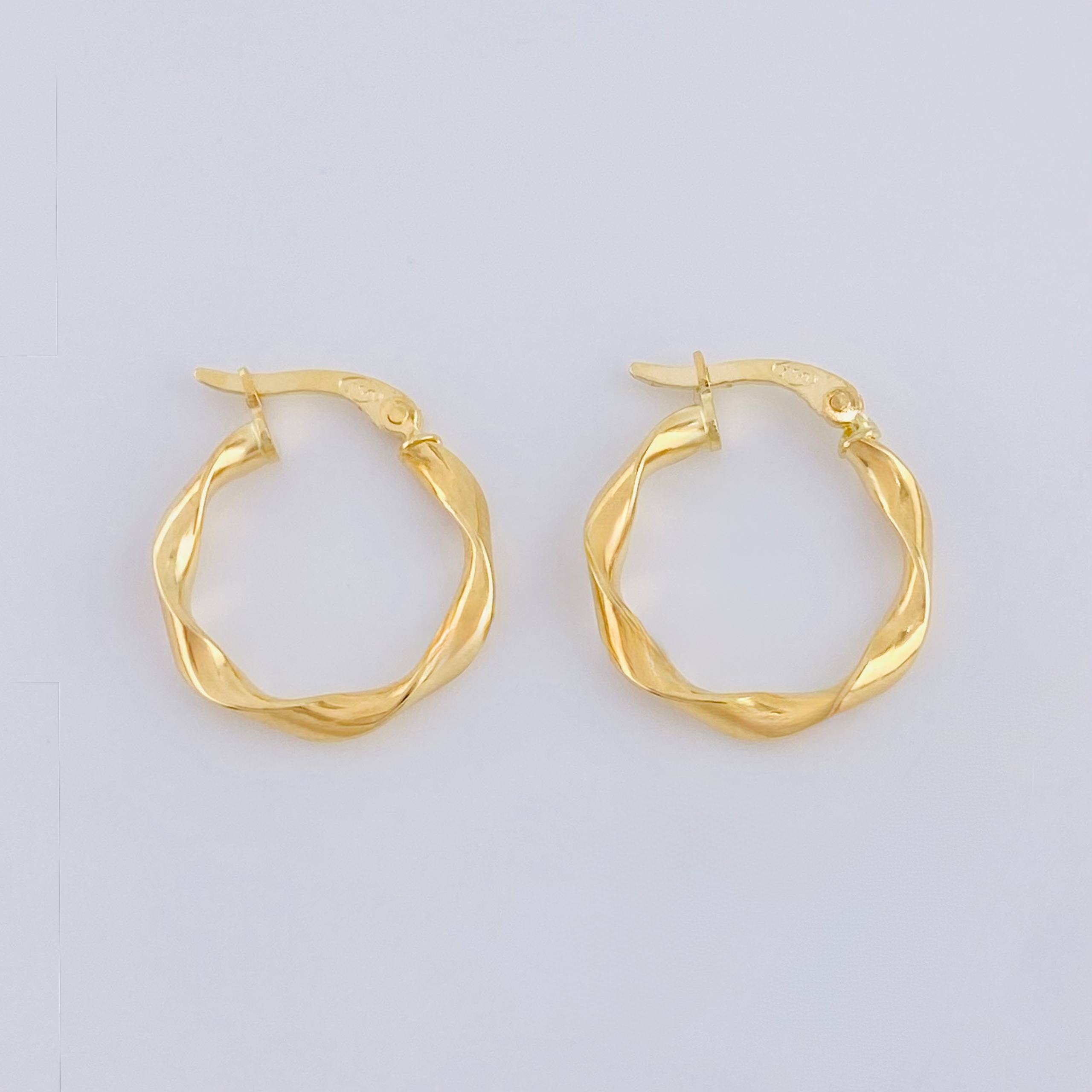 Candongas Melcocha 1.5 g / 3/4 in Oro Amarillo 18K