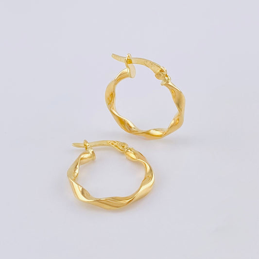 Candongas Melcocha 1.5 g / 3/4 in Oro Amarillo 18K