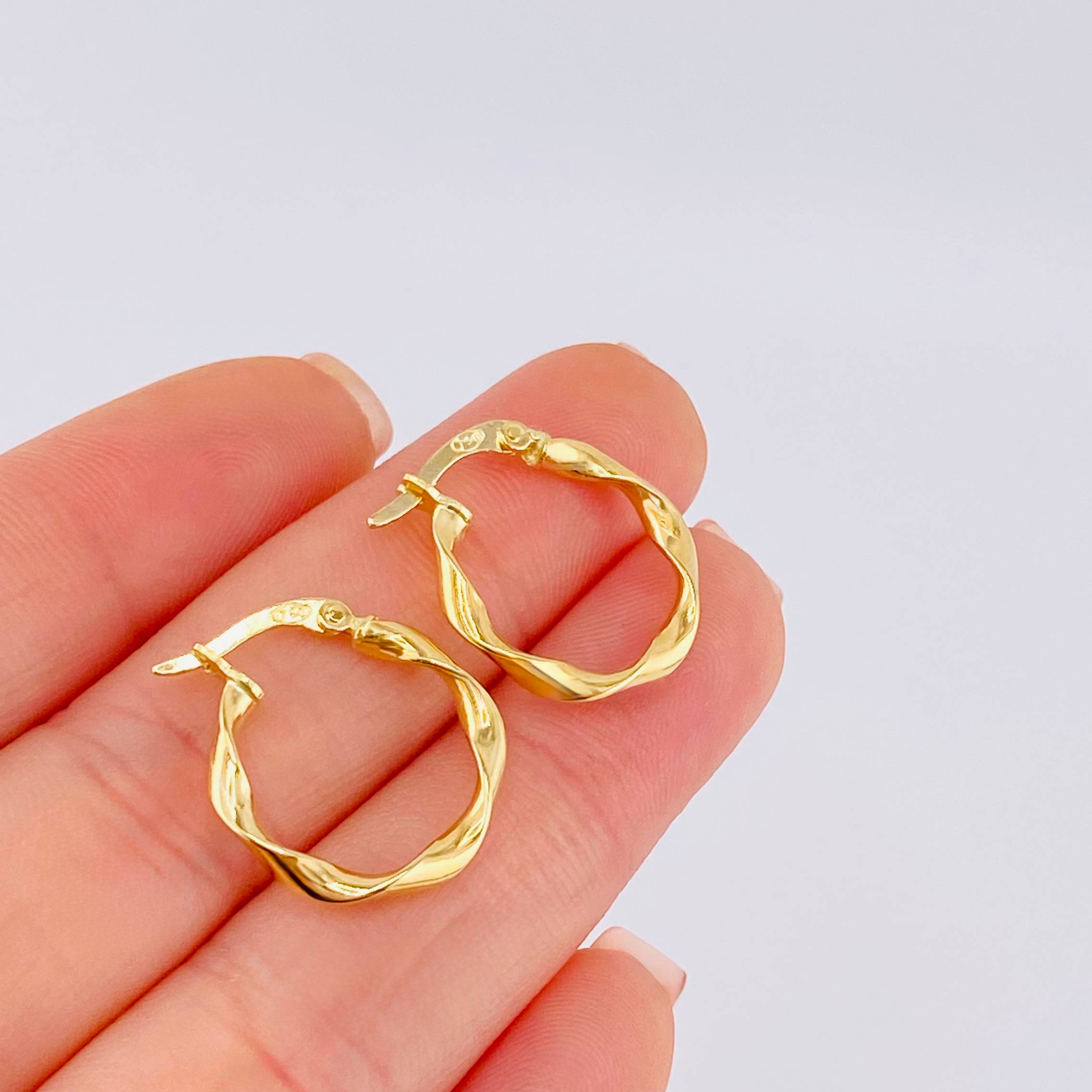 Candongas Melcocha 1.5 g / 3/4 in Oro Amarillo 18K