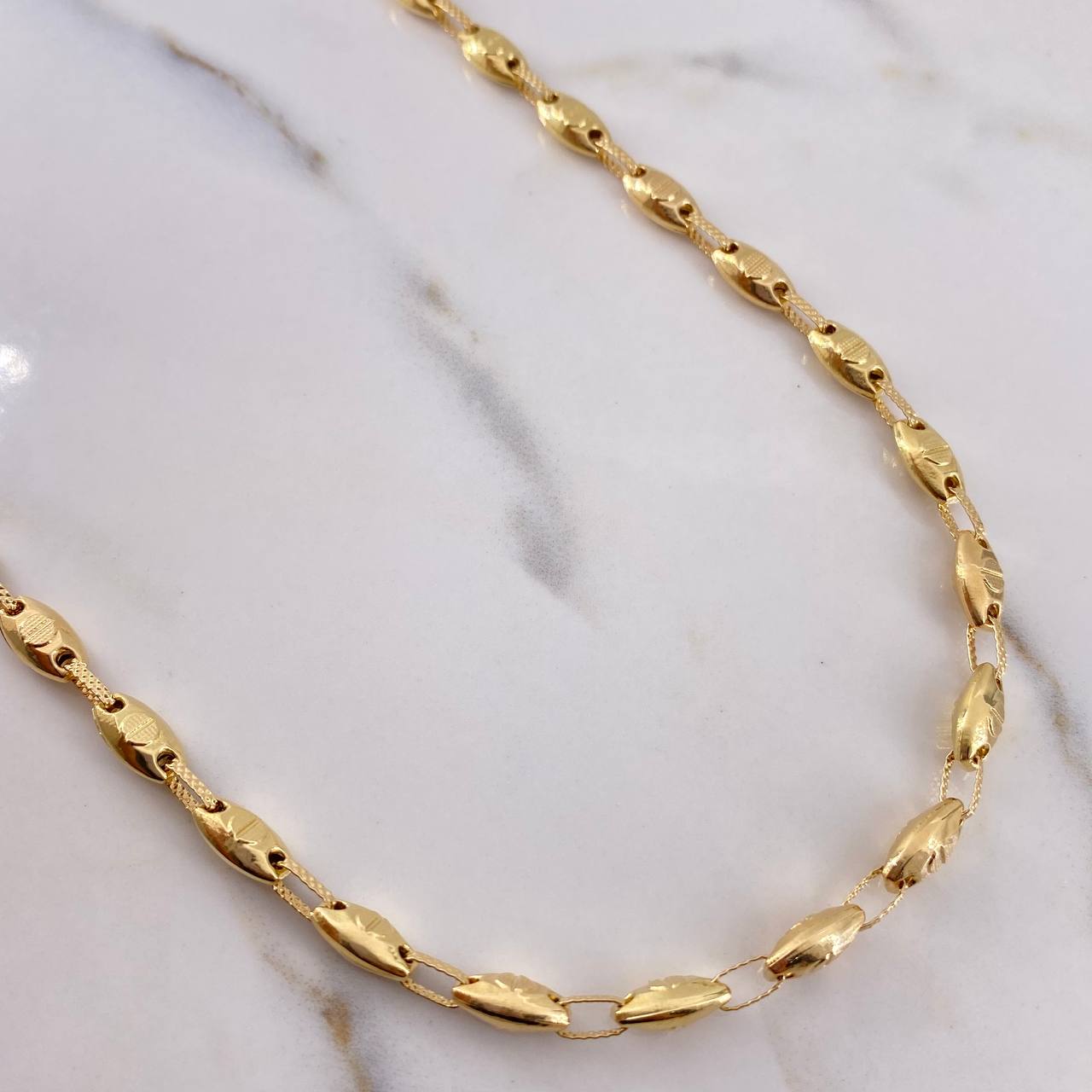 Rustic Chain Screw 16.6gr / 60cm / 5.3mm Dotted 18K Yellow Gold &