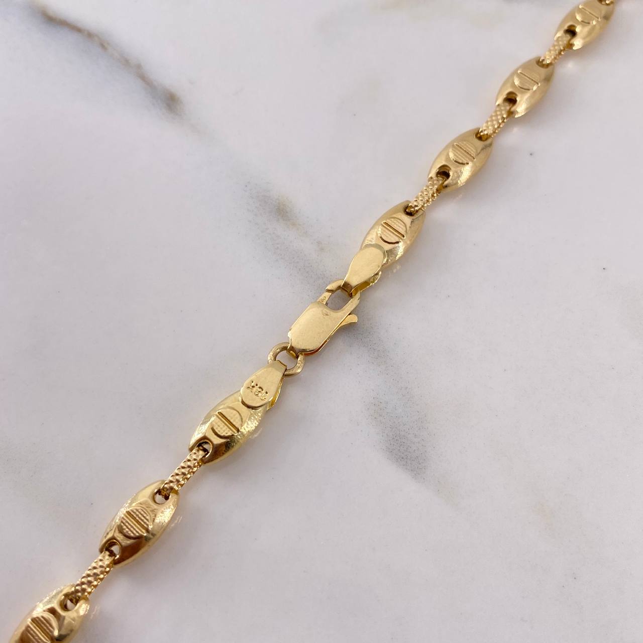 Rustic Chain Screw 16.6gr / 60cm / 5.3mm Dotted 18K Yellow Gold &