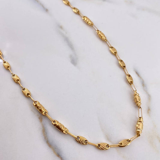 Rustic Chain Corona RX 10gr / 65cm / 3.7mm Barrel 18K Yellow Gold &