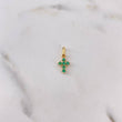 Pendant Mini Cross 0.6gr / 1.5cm / Emerald 30 Pts 18K Yellow Gold (Jewel) &