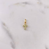 Pendant Mini Cross 0.6gr / 1.5cm / Emerald 30 Pts 18K Yellow Gold (Jewel) &