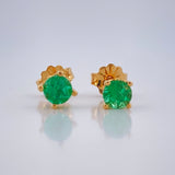 Stud Earrings Four Claws Emerald 1gr / 18K Gold $