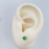 Stud Earrings Four Claws Emerald 1gr / 18K Gold $
