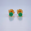 Stud Earrings Four Claws Emerald 0.85gr / 18K Gold