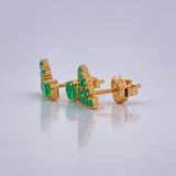 Topos Figuras Esmeraldas 2.6gr / Oro Amarillo 18K &