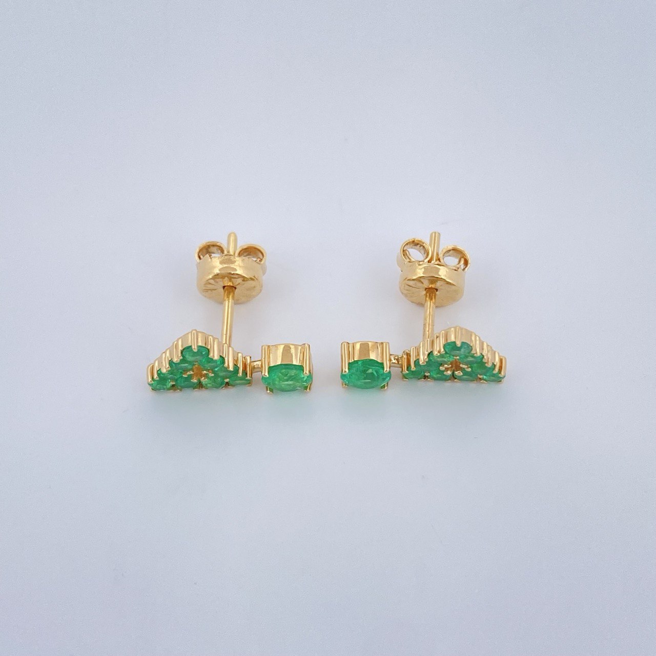 Topos Figuras Esmeraldas 2.6gr / Oro Amarillo 18K &