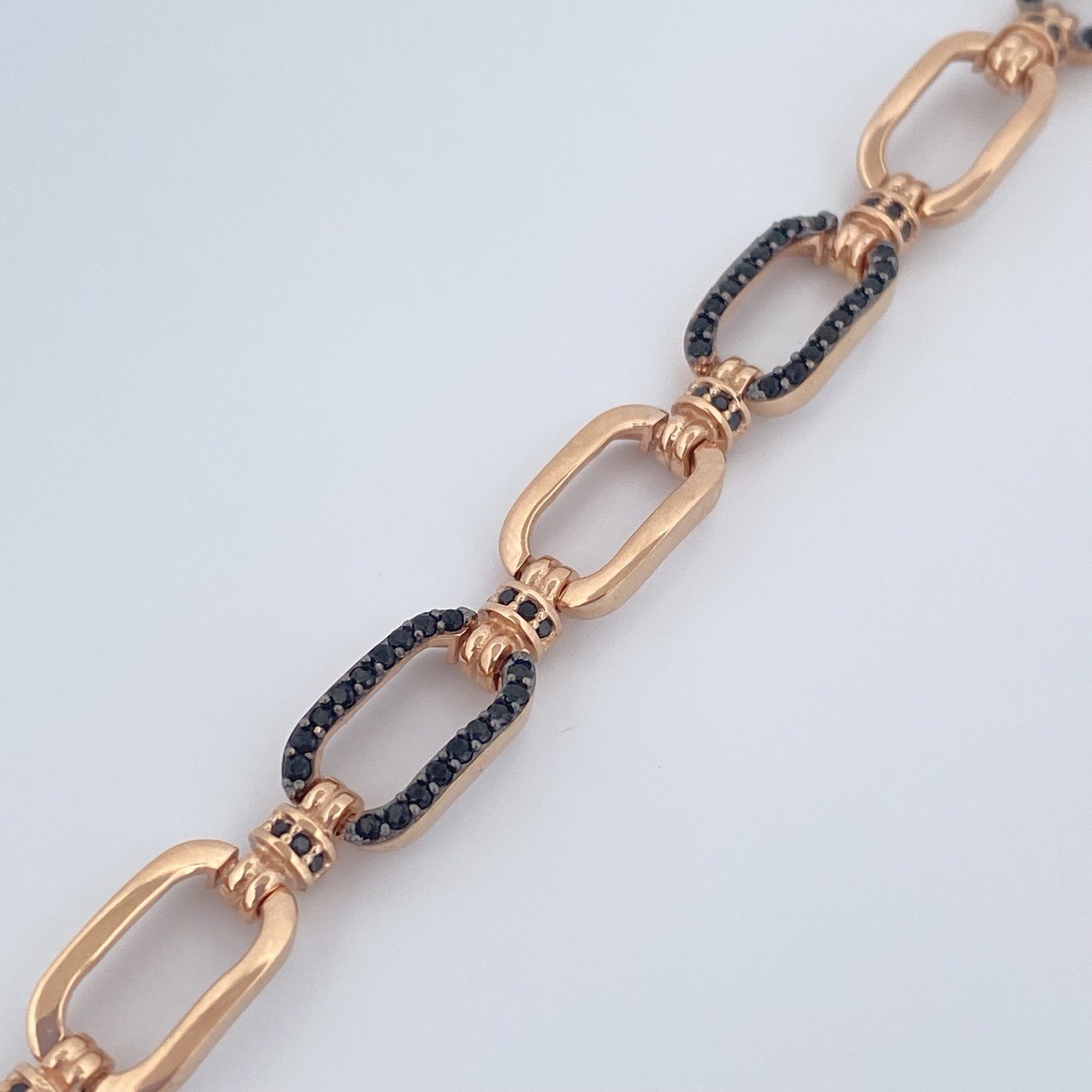 Rectangle Bracelet 18.4gr / 8 3/4 in / Two Golds Black Rose Nac.Esp. 18K $