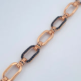 Rectangle Bracelet 18.4gr / 8 3/4 in / Two Golds Black Rose Nac.Esp. 18K $