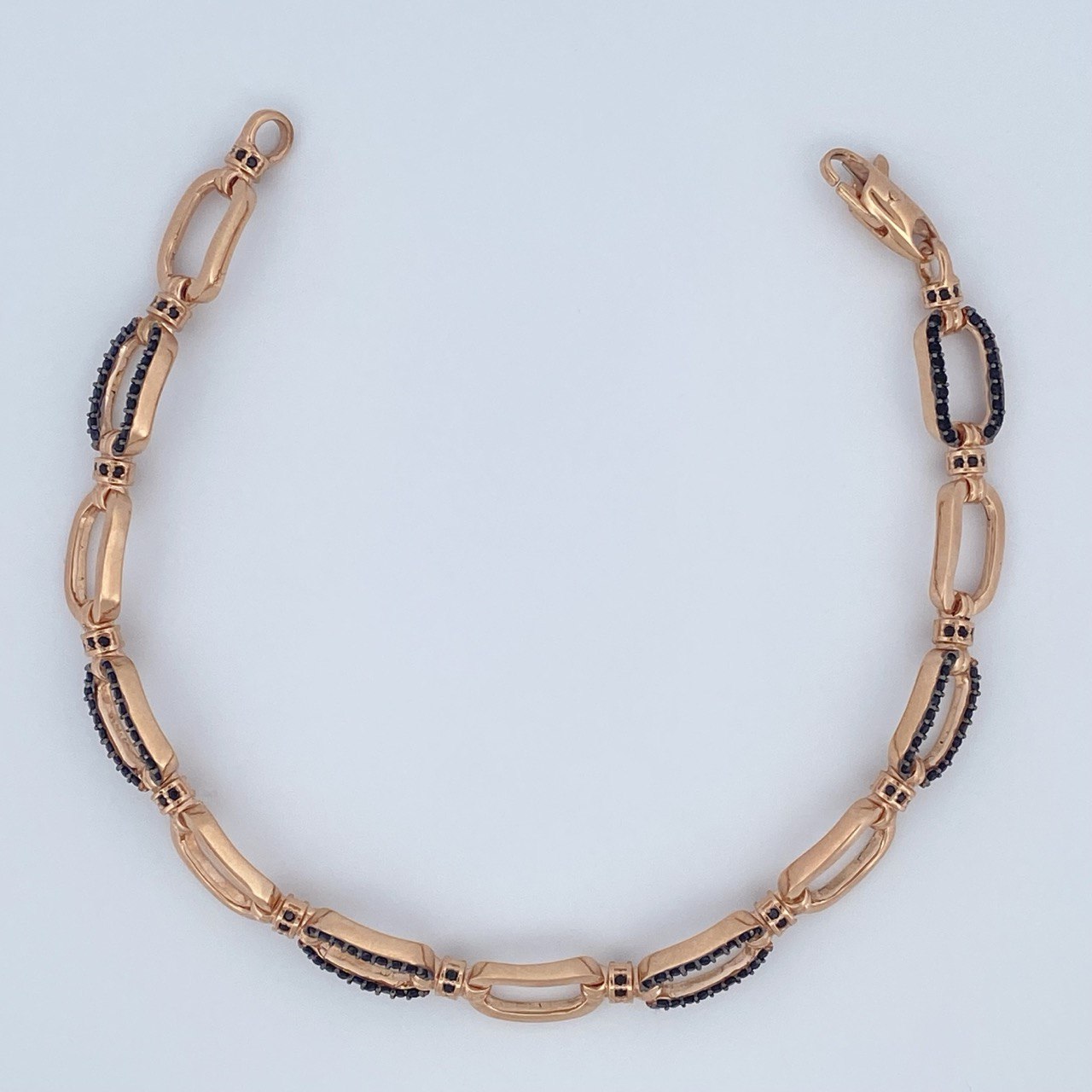 Rectangle Bracelet 18.4gr / 8 3/4 in / Two Golds Black Rose Nac.Esp. 18K $