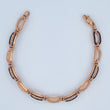 Rectangle Bracelet 18.4gr / 8 3/4 in / Two Golds Black Rose Nac.Esp. 18K $