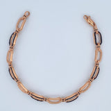 Rectangle Bracelet 18.4gr / 8 3/4 in / Two Golds Black Rose Nac.Esp. 18K $