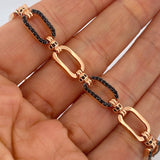 Rectangle Bracelet 18.4gr / 8 3/4 in / Two Golds Black Rose Nac.Esp. 18K $