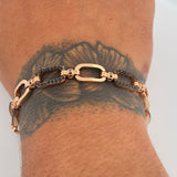 Rectangle Bracelet 18.4gr / 8 3/4 in / Two Golds Black Rose Nac.Esp. 18K $