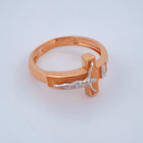 Anillo Jesus 4.5gr / T8 1/2 / Dos Oros Blanco Rosa 18K $