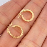 Tribal Hoop Earrings 1gr / 1/2 in / 18K Gold $
