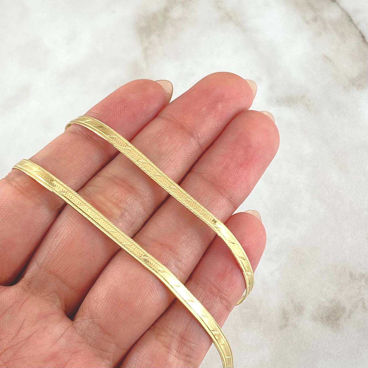 Cadena Espejo Diagonal 8.55gr / 17 3/4 in / 3.3mm Oro Amarillo +3 18K *