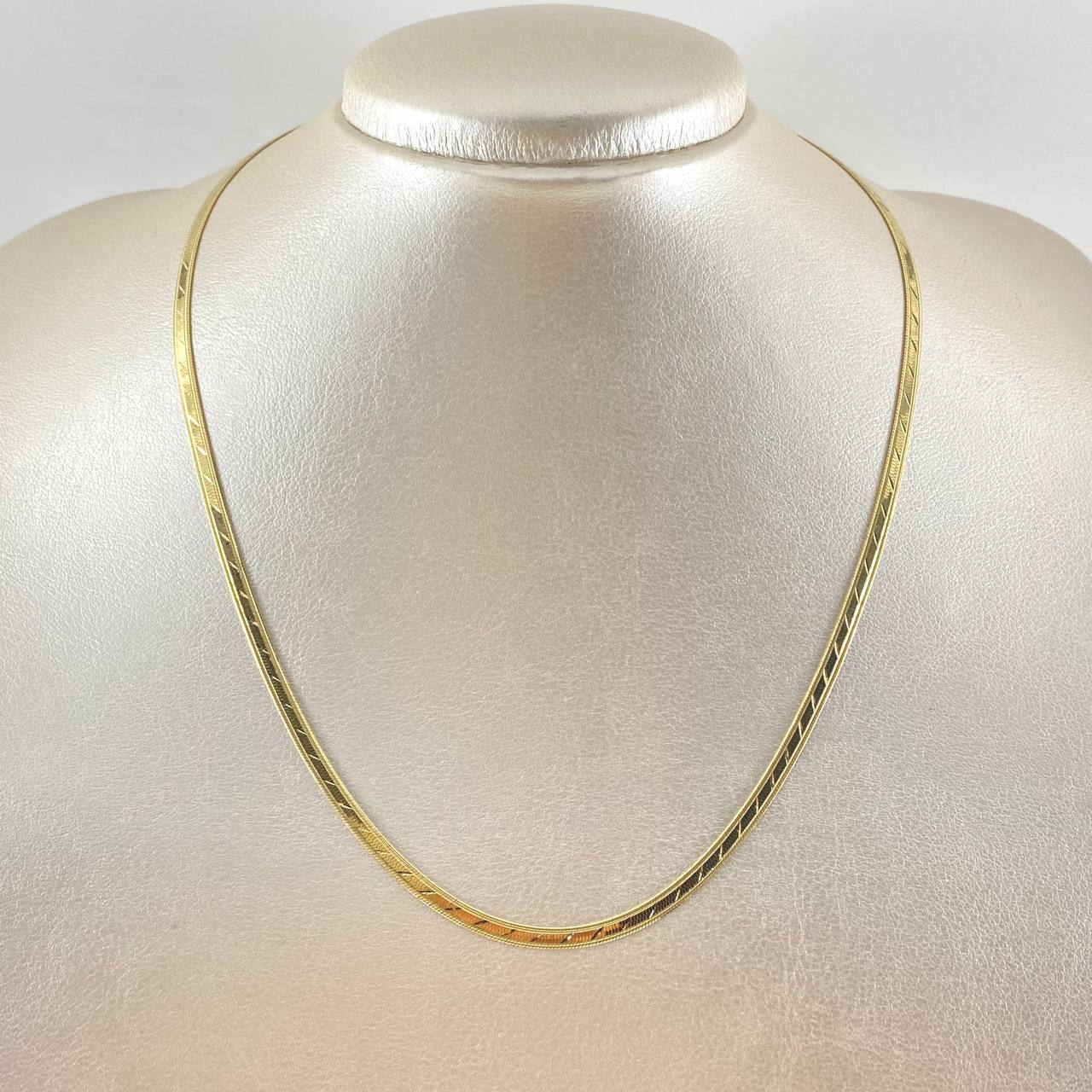 Cadena Espejo Diagonal 8.55gr / 17 3/4 in / 3.3mm Oro Amarillo +3 18K *