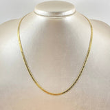 Cadena Espejo Diagonal 9.1gr / 45cm / +3 Oro 18K -