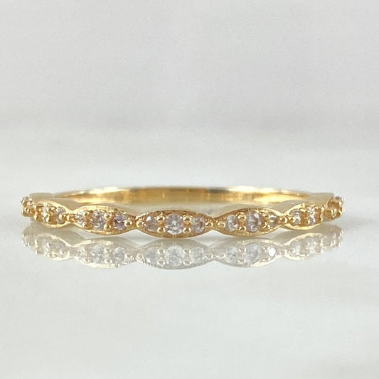 Anillo Linea De Ojos 1.35gr / T6 1/2 / Oro 18K *
