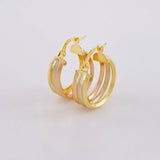 Hoop Earrings Ash 2.9g / 3/4 in Three Golds 18K