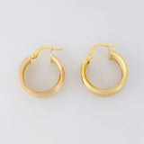Hoop Earrings Ash 2.9g / 3/4 in Three Golds 18K