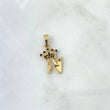 Pendant N Crown 1gr / 2.3cm / Polished Black Zircons 18K Yellow Gold ©