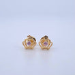 Topos Corona Cruz 1.05gr / 8mm / Circon Rosado Oro Amarillo 18K