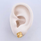 Topos Trébol VCyA 2.3gr / 8mm Diamantado Borde Punteado Oro Amarillo Nac.Esp. 18K ©