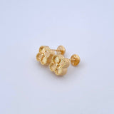 Topos Trébol VCyA 2.3gr / 8mm Diamantado Borde Punteado Oro Amarillo Nac.Esp. 18K ©