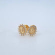 Stud Earrings Virgin of Guadalupe 0.95gr / 8mm White Zircons 18K Yellow Gold ©