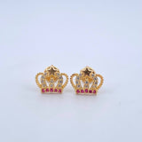 Topos Corona Estrella 1.55gr / 9mm Circones Blancos Fucsia Oro Amarillo 18K ©